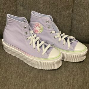Never been worn. Lilac platform converse sneakers